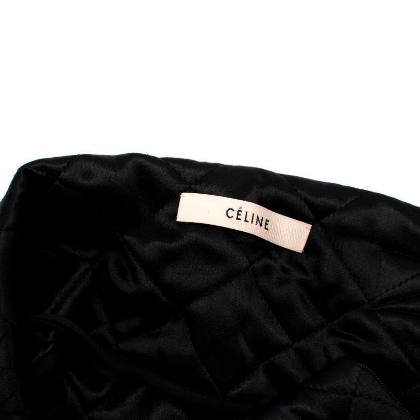 Women's Celine Black Quilted Satin Pencil Skirt - US 0 For Sale