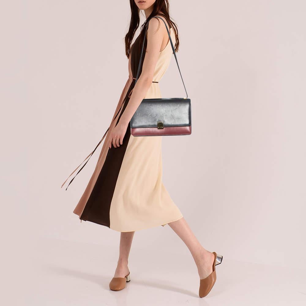 Celine Black/Red Leather Medium Case Bag 4