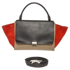 Celine Black Red Multicolor Leather Trapeze Two-Way Bag