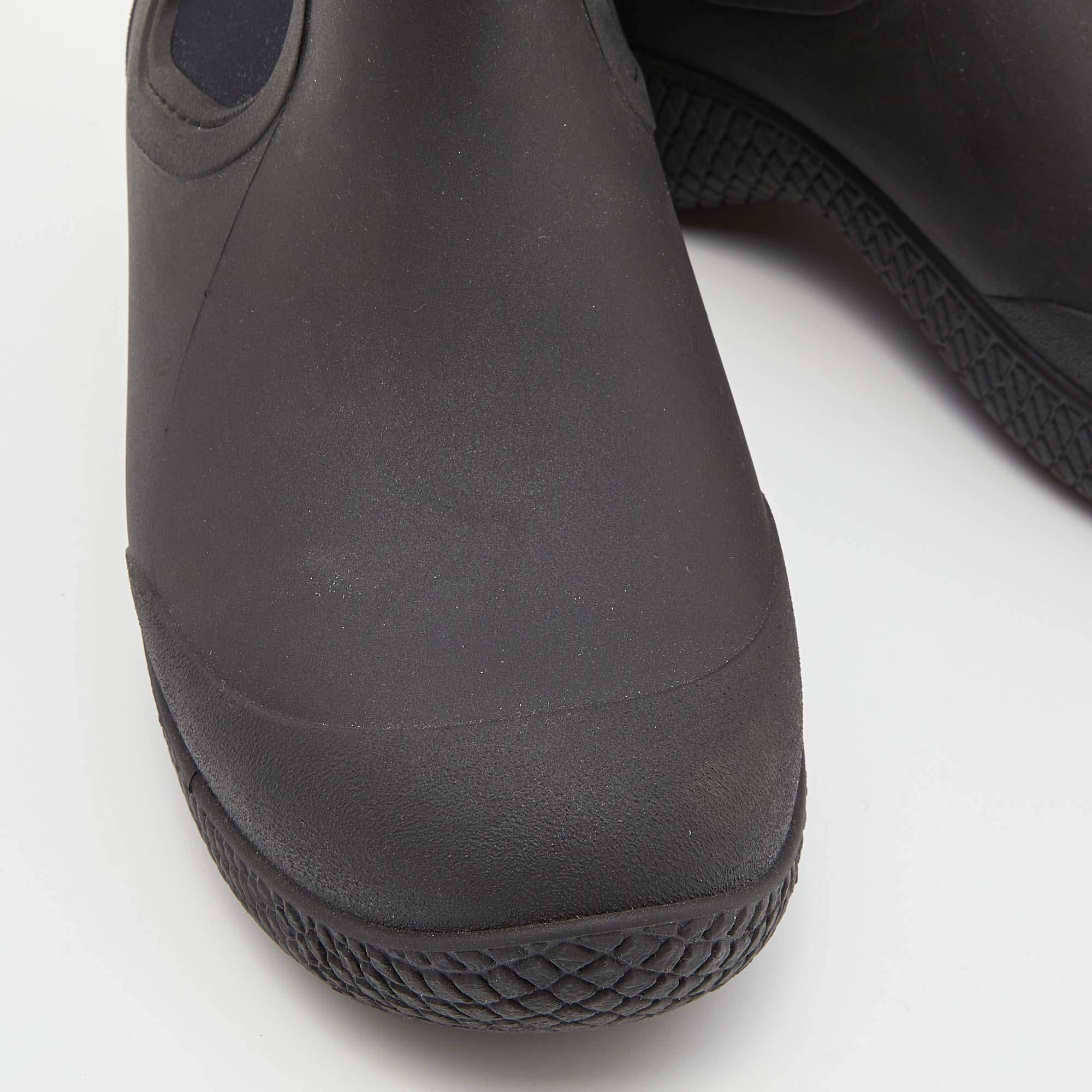 Celine Black Rubber and Neoprene Outdoor Ankle Boots Size 37 1