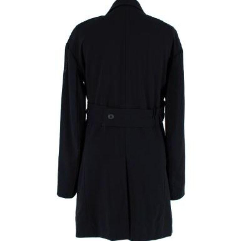Celine Black Satin Double Breasted Coat In Good Condition For Sale In London, GB