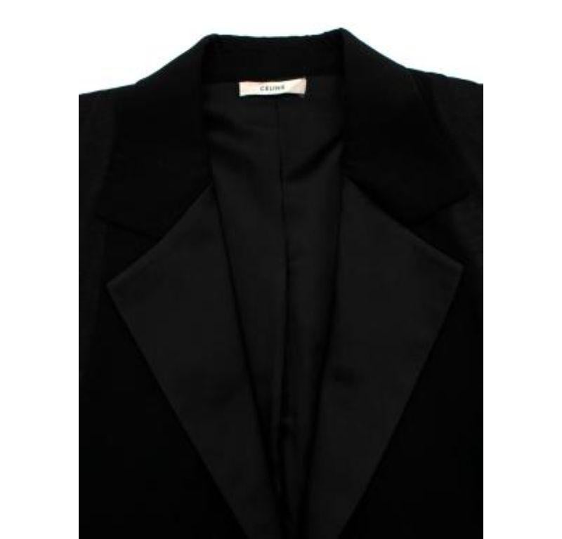 Women's or Men's Celine Black Satin Double Breasted Coat For Sale