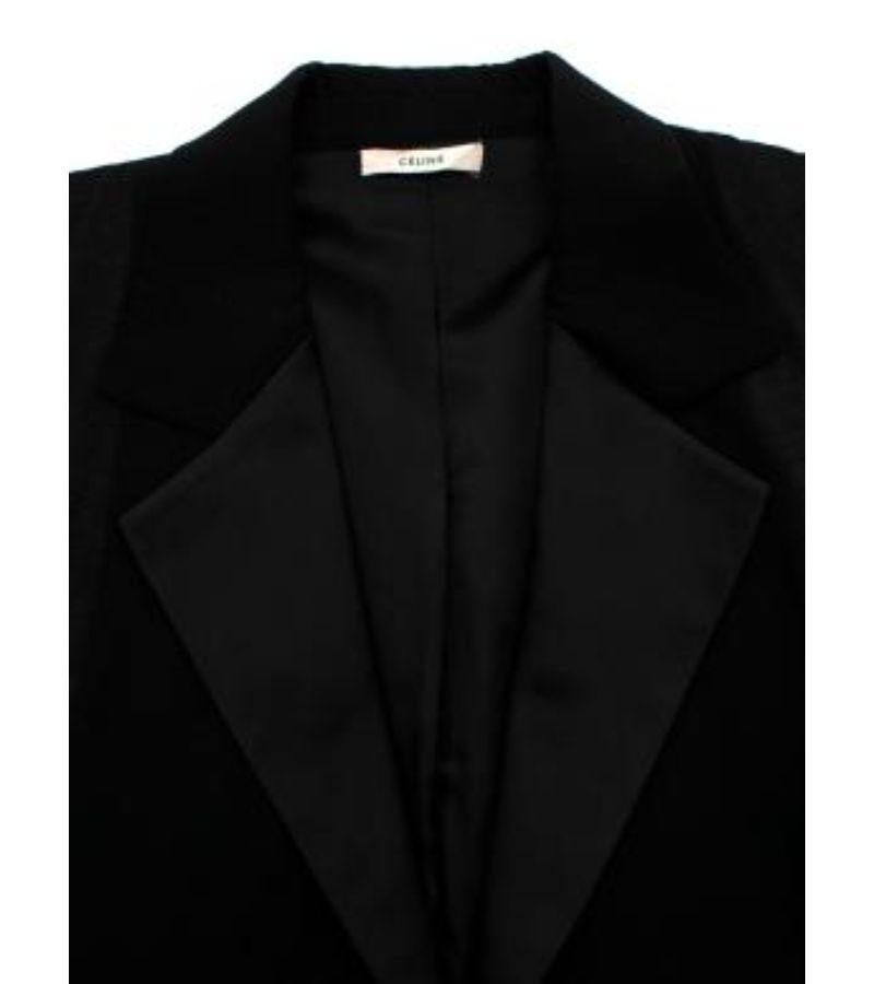 Women's Celine Black Satin Double Breasted Coat For Sale