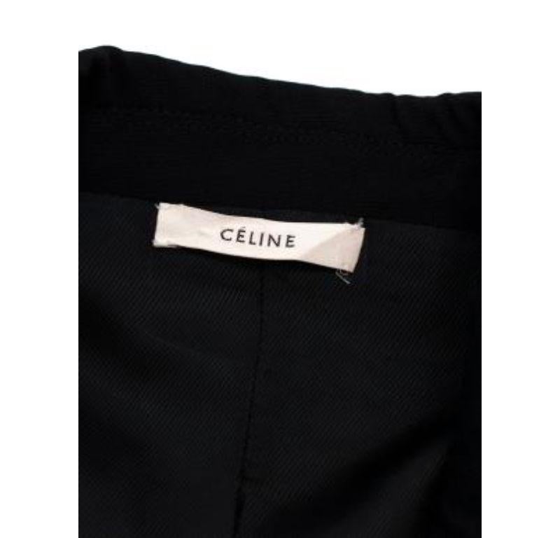Celine Black Satin Double Breasted Coat For Sale 1