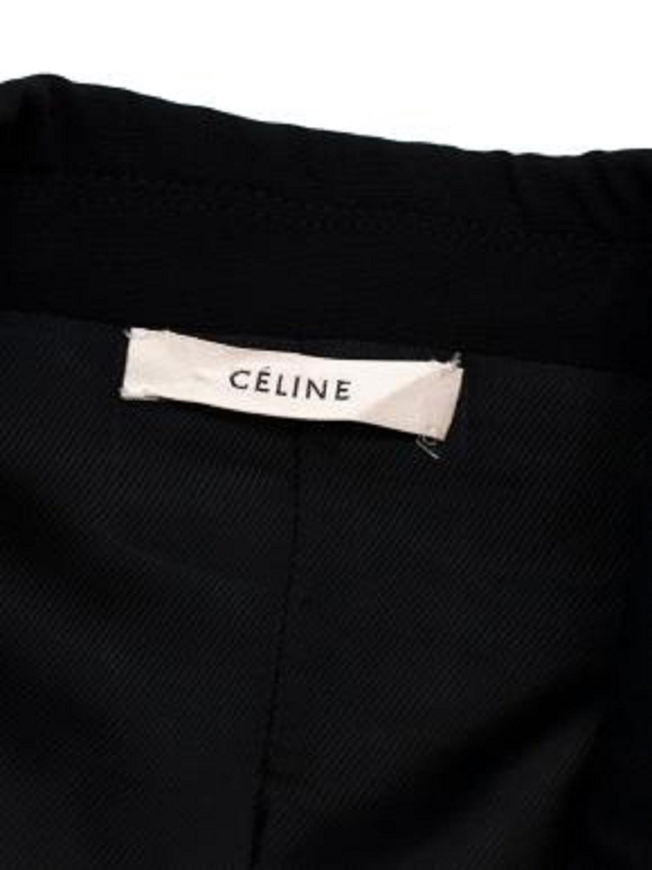 Women's Celine Black Satin Double Breasted Coat For Sale