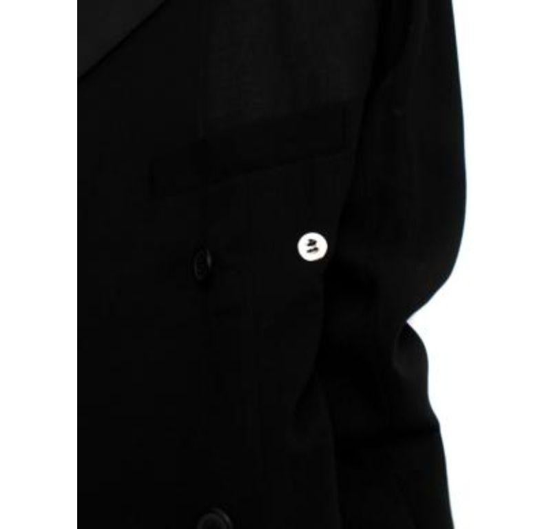 Celine Black Satin Double Breasted Coat For Sale 5