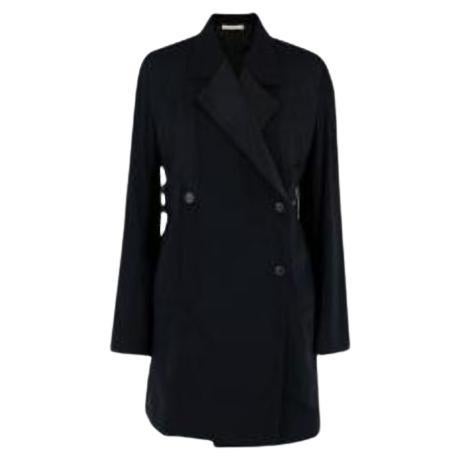 Celine Black Satin Double Breasted Coat For Sale