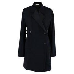 Celine Black Satin Double Breasted Coat