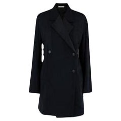 Celine Black Satin Double Breasted Coat