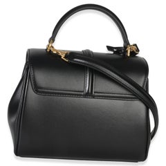 Celine Black Satinated Calfskin Mini 16 Top Handle Bag