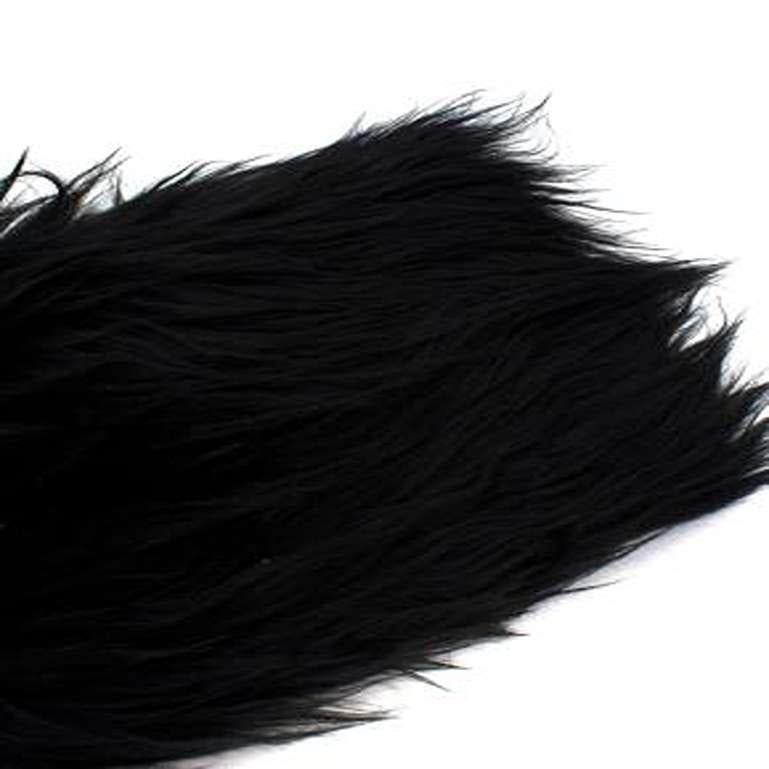 Women's Celine Black Shaggy Mid-Length Shearling Coat For Sale