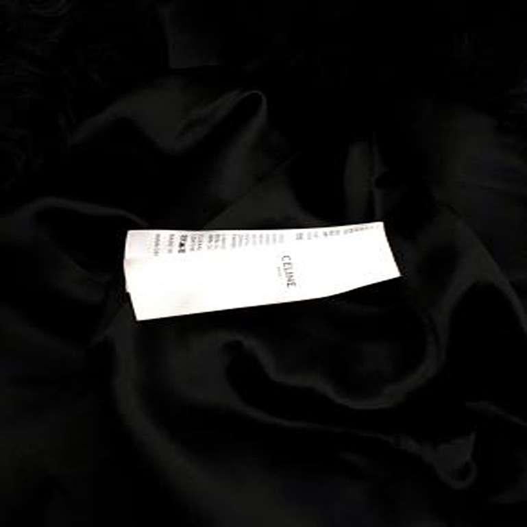 Celine Black Shaggy Mid-Length Shearling Coat For Sale 5