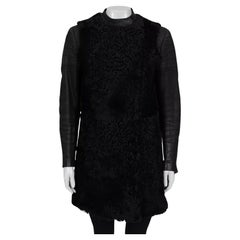 Used Celine Black Shearling Leather Sleeves Coat Sz.IT40/S