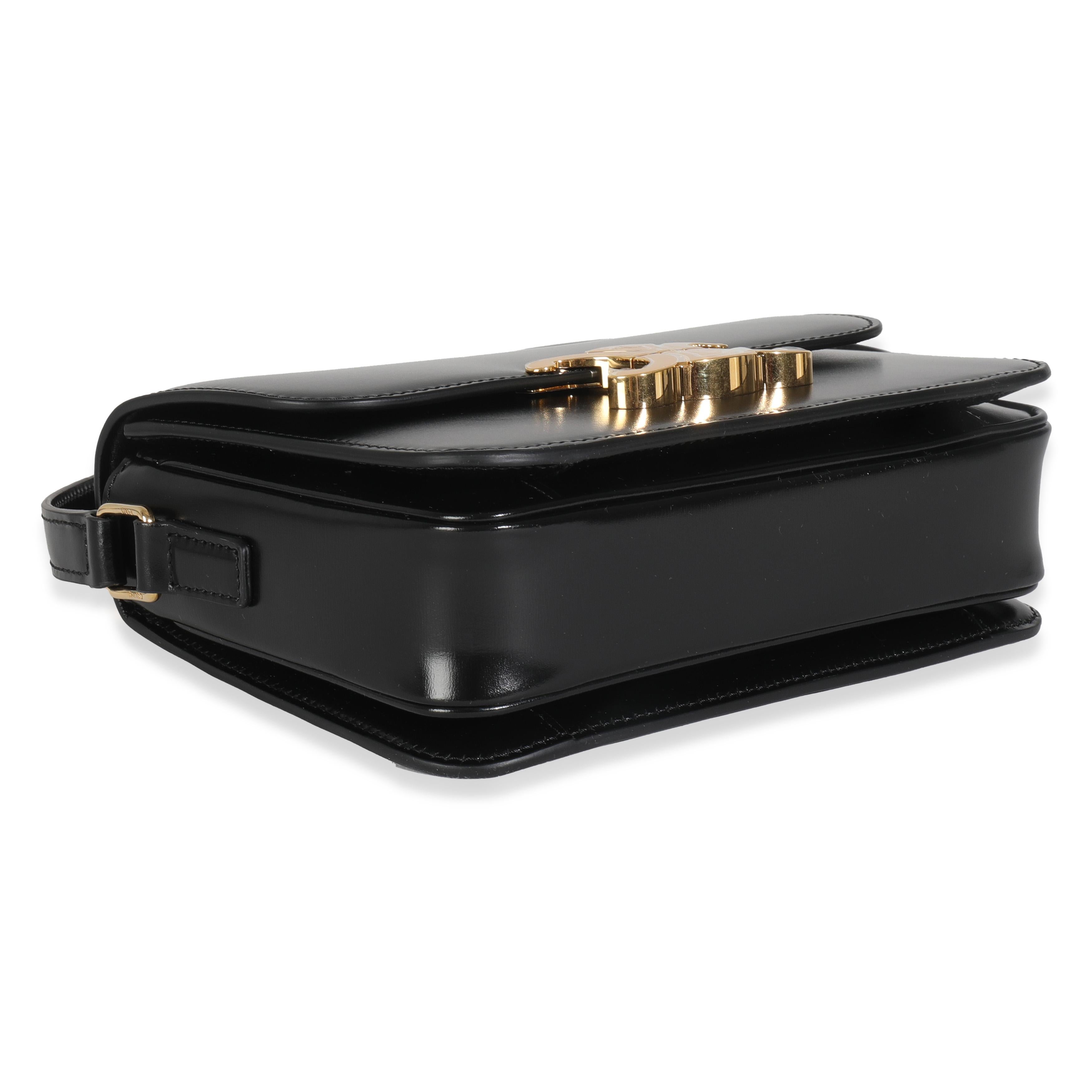 Celine Black Shiny Calfskin Teen Triomphe For Sale 1