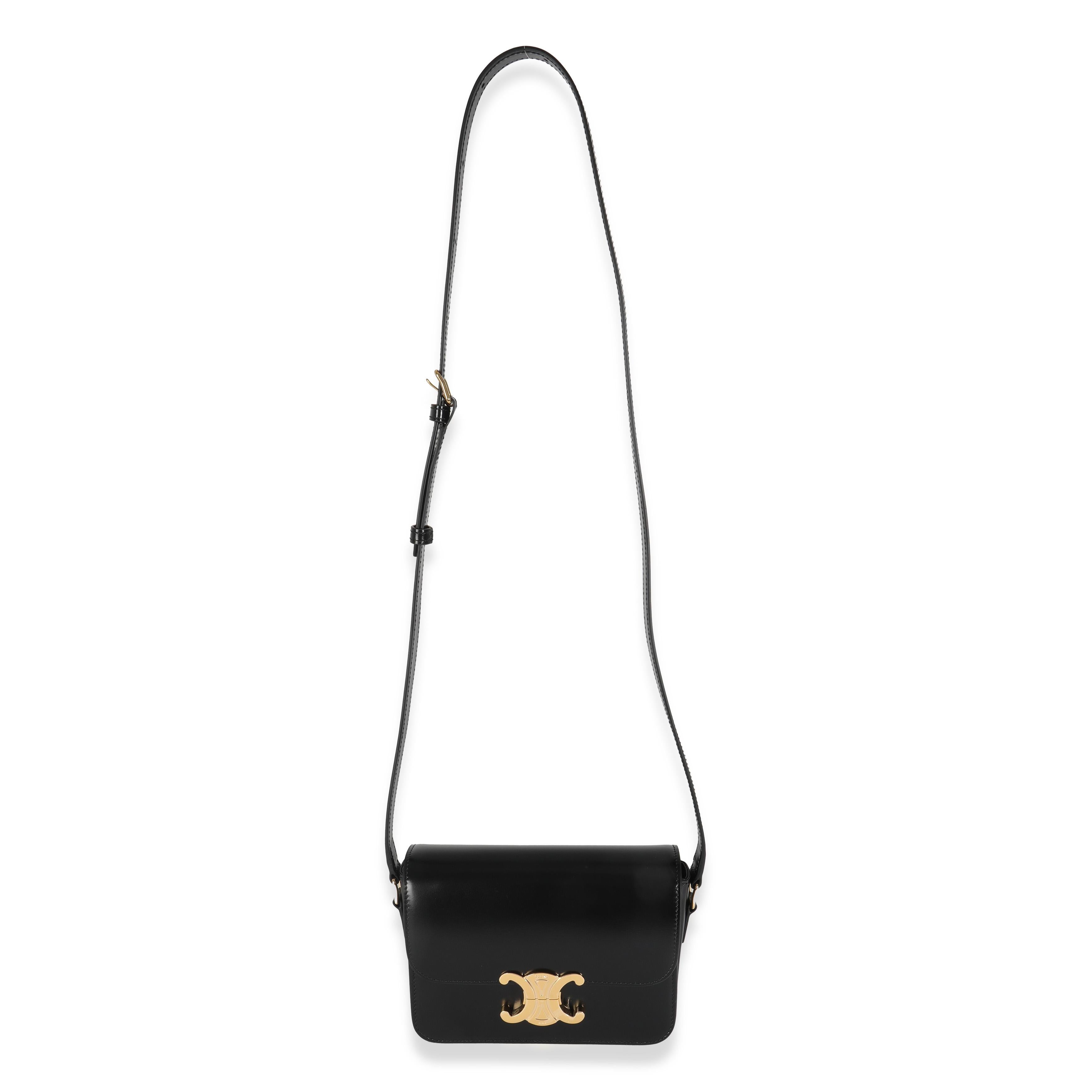 Celine Black Shiny Calfskin Teen Triomphe For Sale 2
