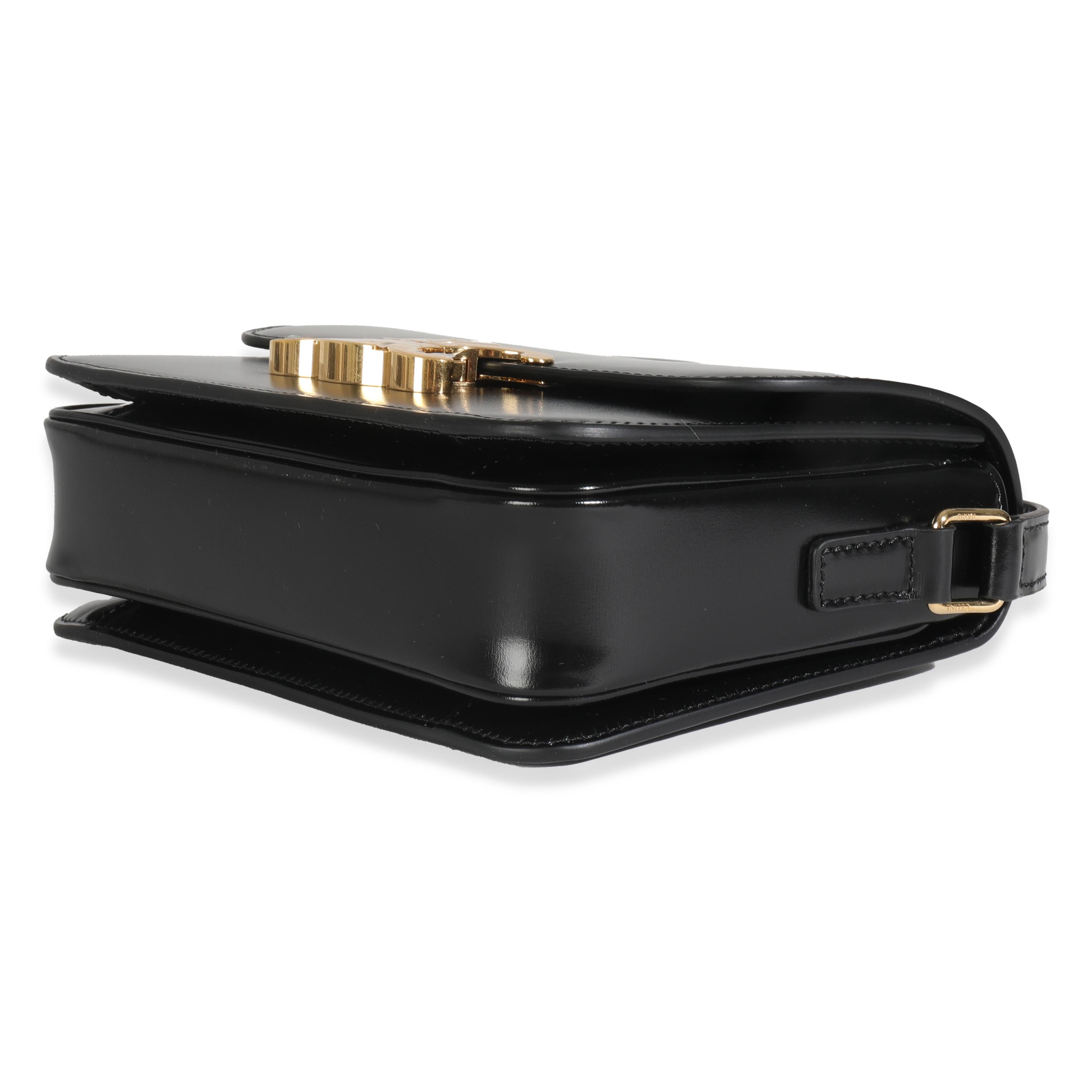 Celine Black Shiny Calfskin Teen Triomphe For Sale 3