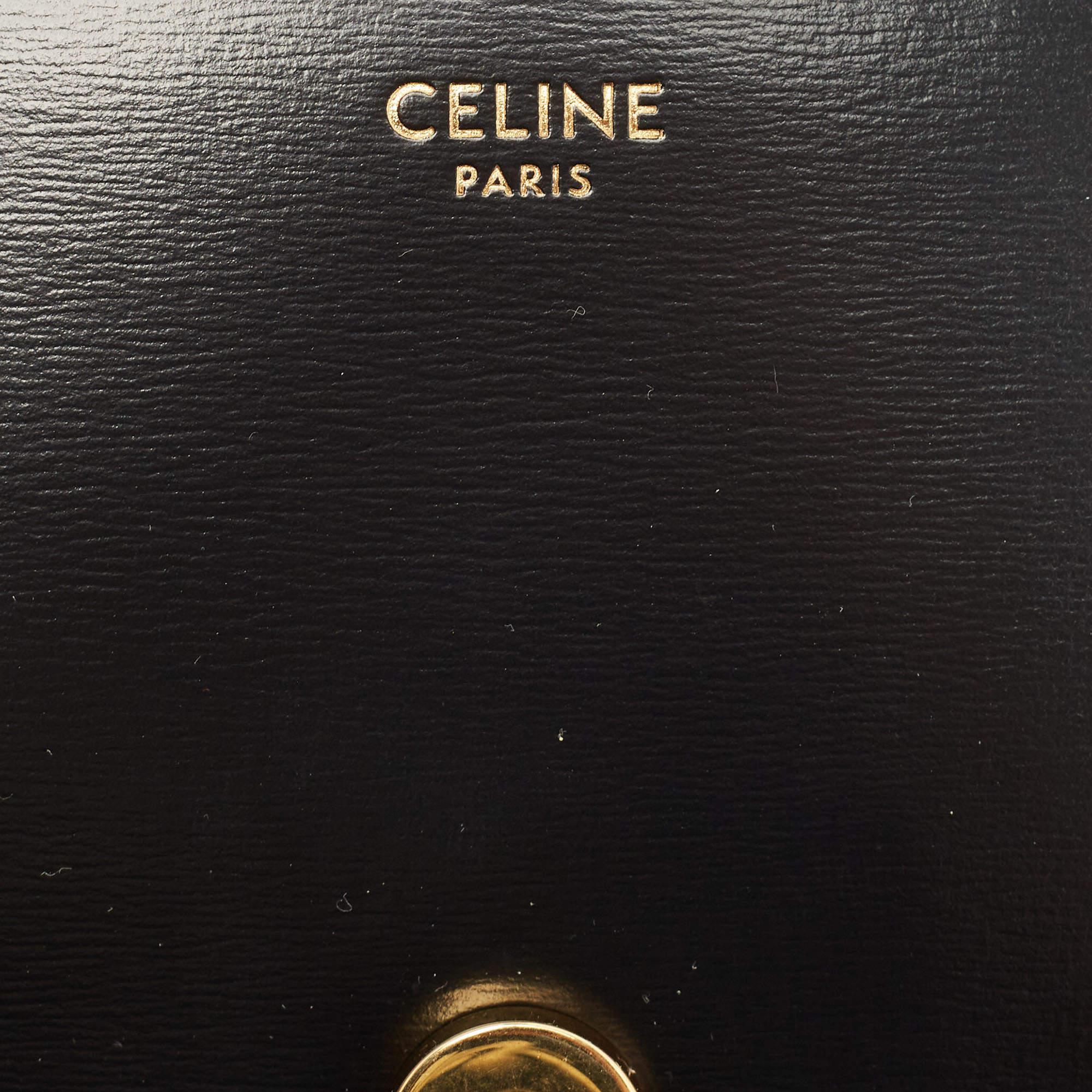 Celine Black Shiny Leather Triomphe Shoulder Bag 5