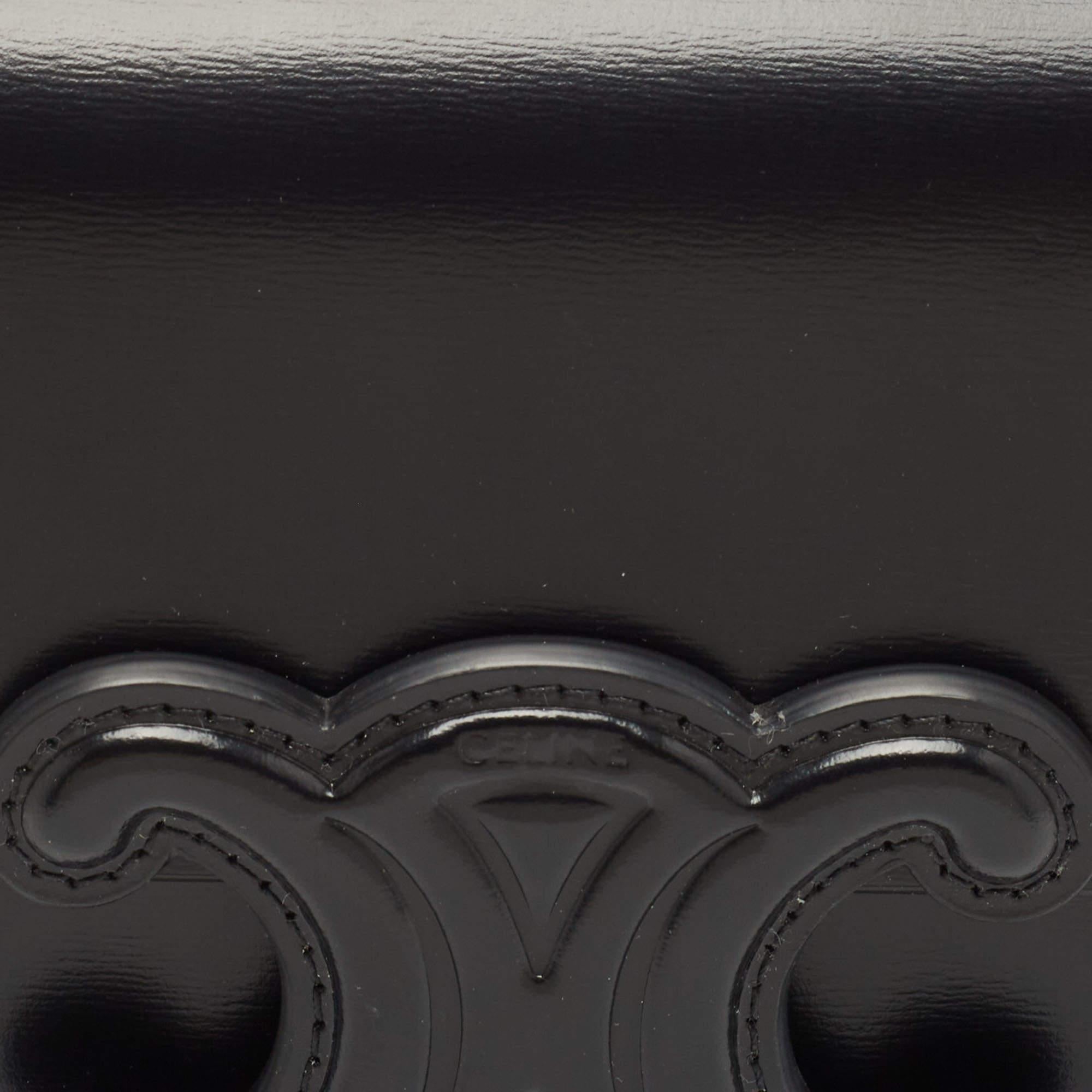 Celine Black Shiny Leather Triomphe Shoulder Bag 1