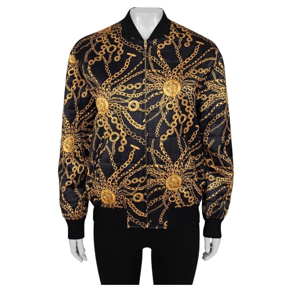 Giacca bomber con stampa della firma nera di Celine - Taglia S (FR36) in vendita