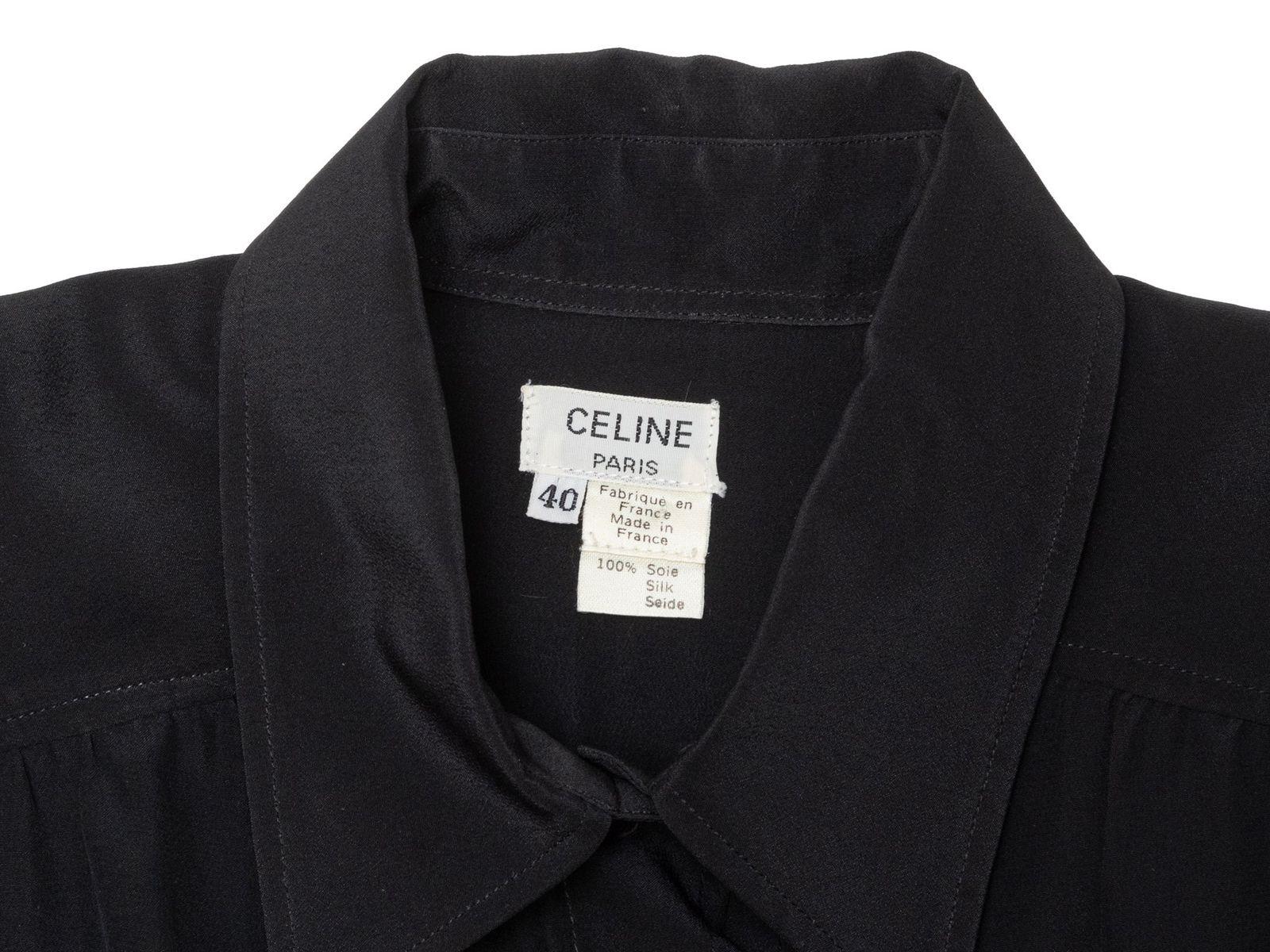 Celine Black Silk Button-Up Top 2