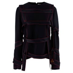 Celine Black Silk Crepe Harness Blouse