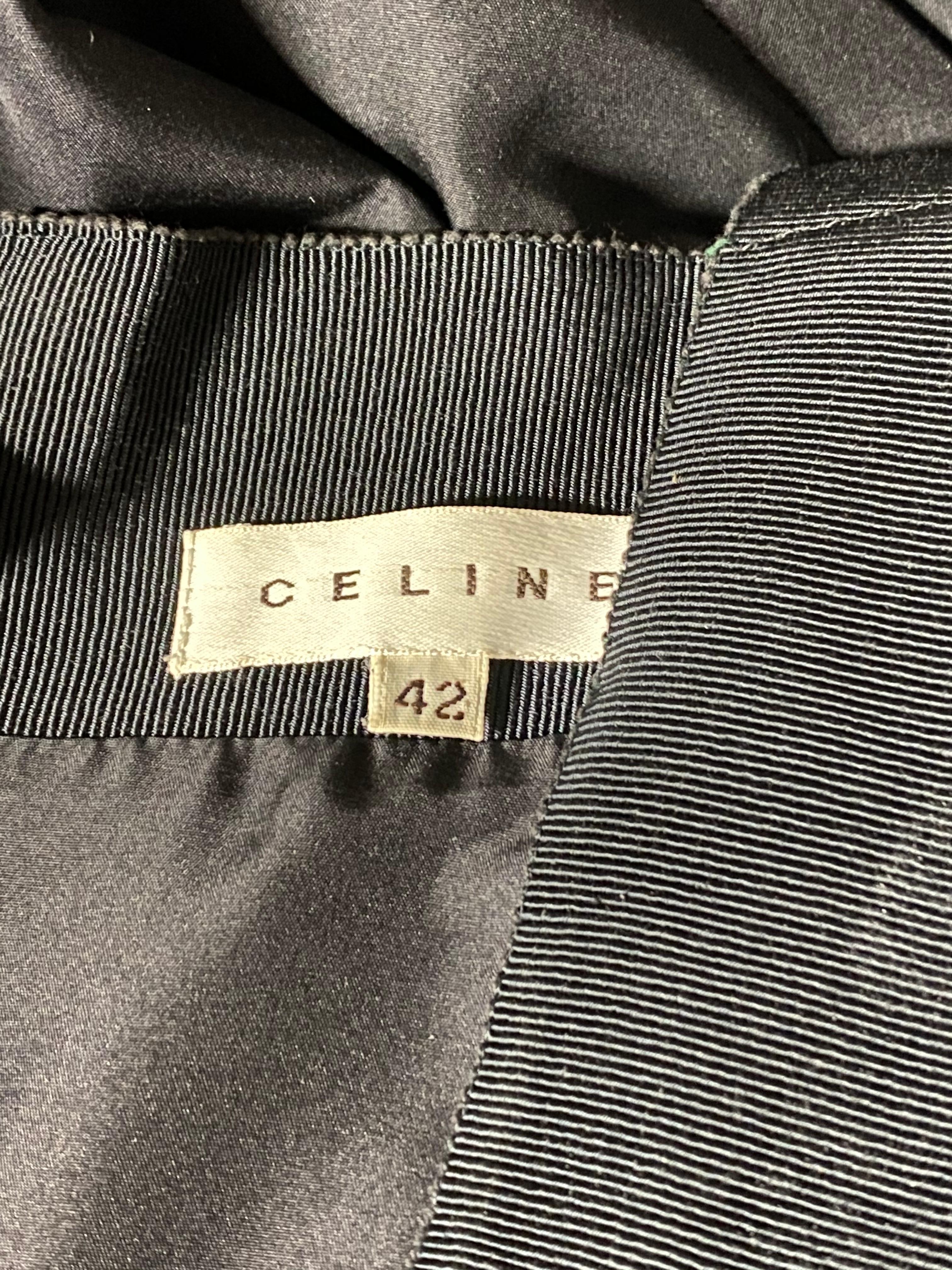 Celine Black Silk Mini Dress, Size 42 For Sale 3