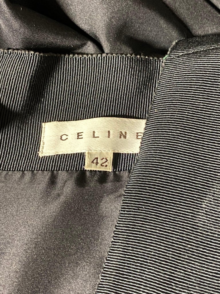 Celine Black Silk Mini Dress, Size 42 For Sale 5