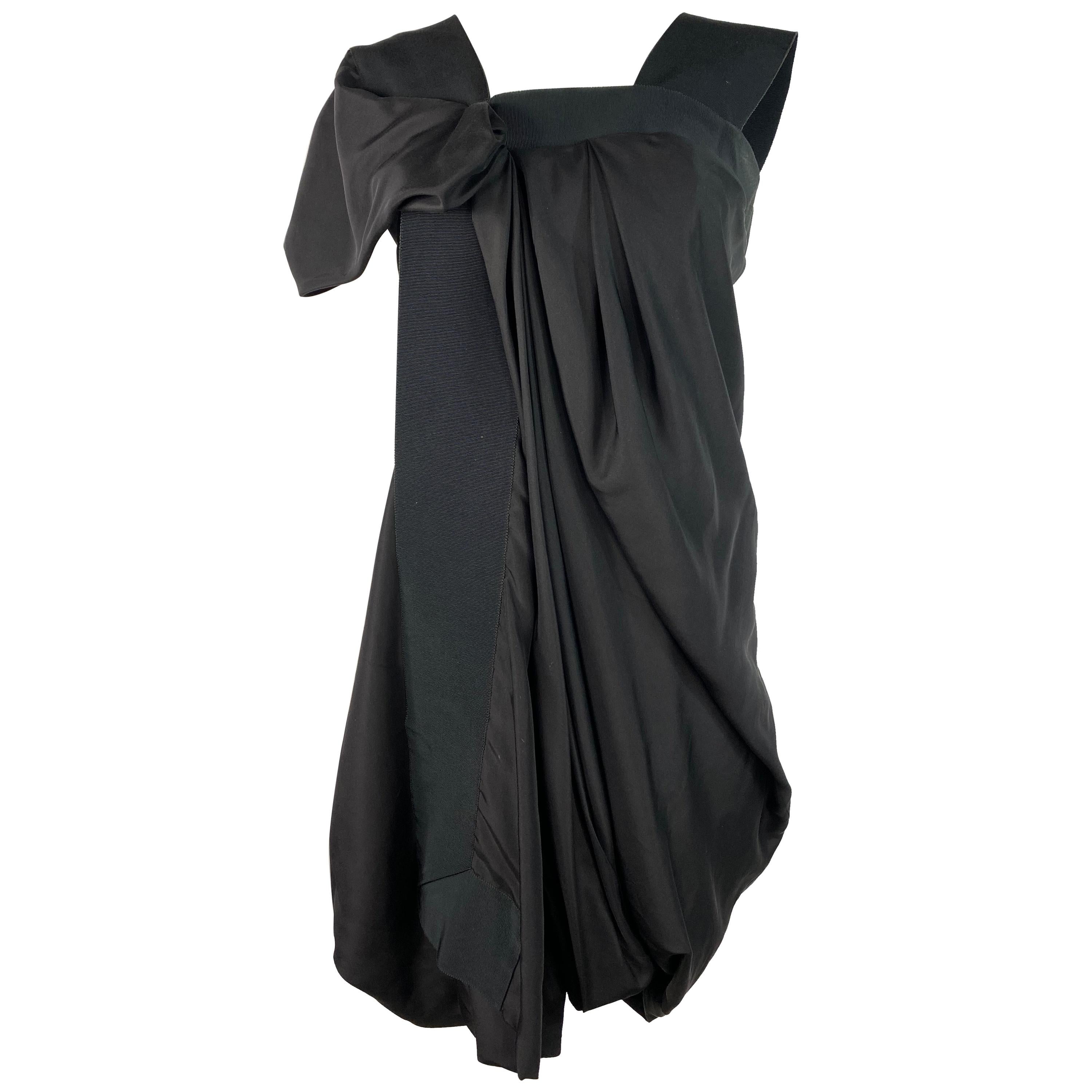 Celine Black Silk Mini Dress, Size 42 For Sale