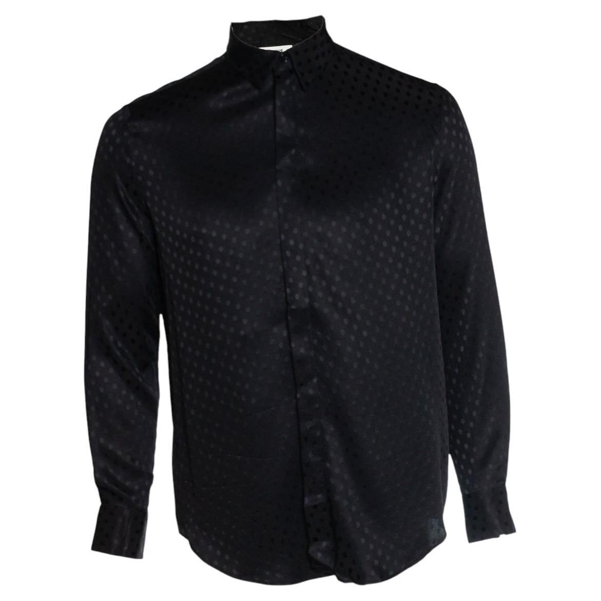 Celine, Black silk polkadot shirt For Sale