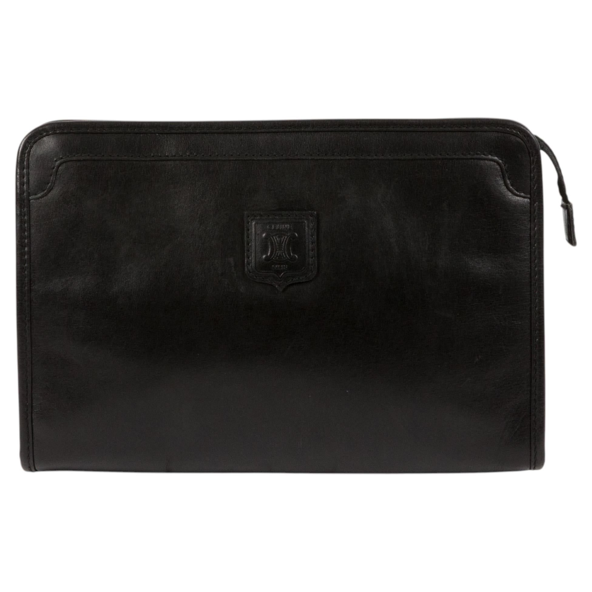 Celine Black Small Triomphe Clutch Bag