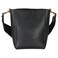 Celine Black Soft Grained Calfskin Small Sangle Bucket Bag