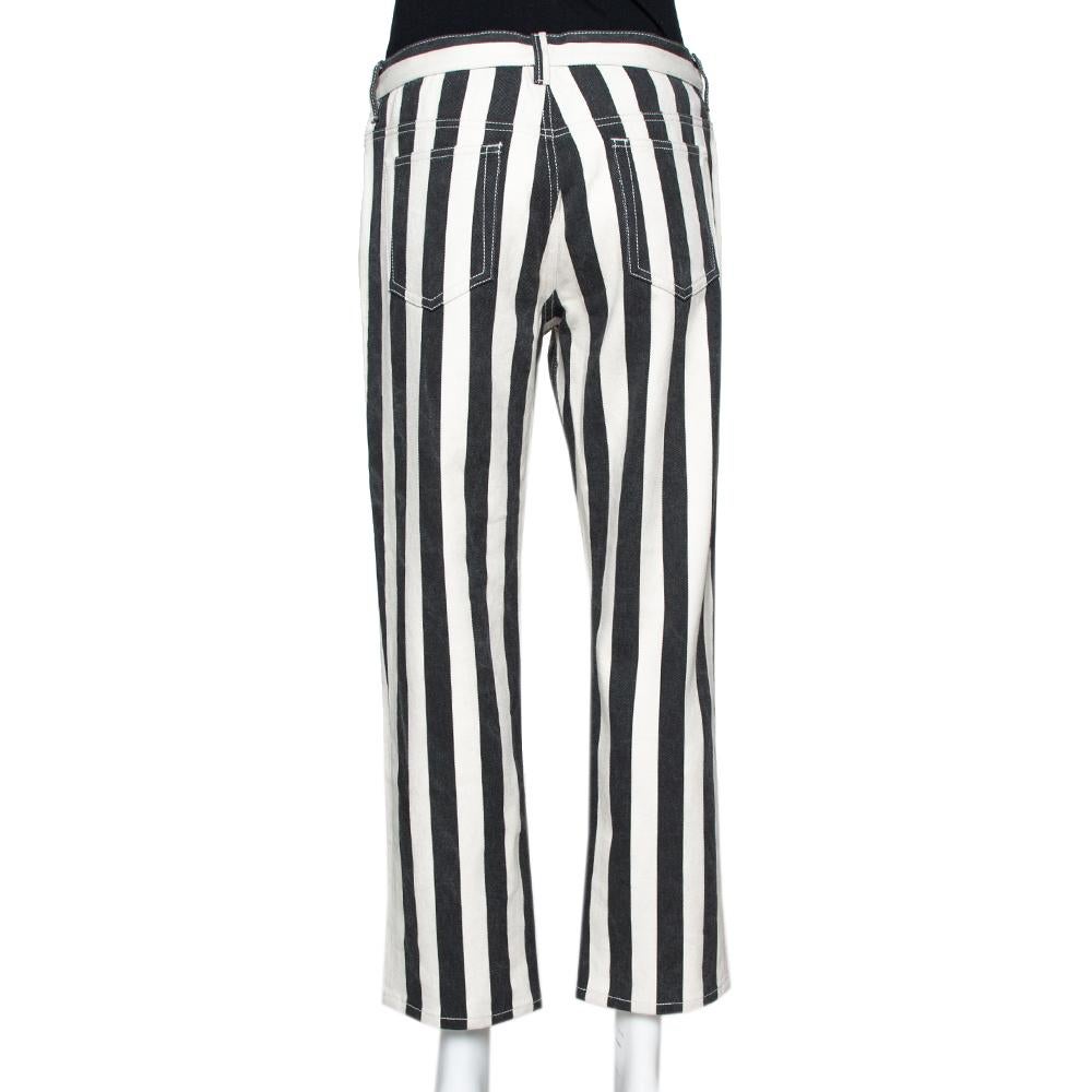 Celine Black Striped Cotton Denim 