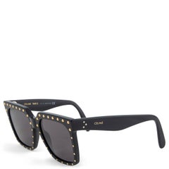 CELINE black STUDDED RECTANGULAR Sunglasses CL4055IS