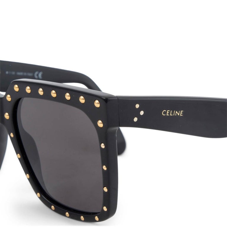 CELINE black STUDDED RECTANGULAR Sunglasses CL4055IS at 