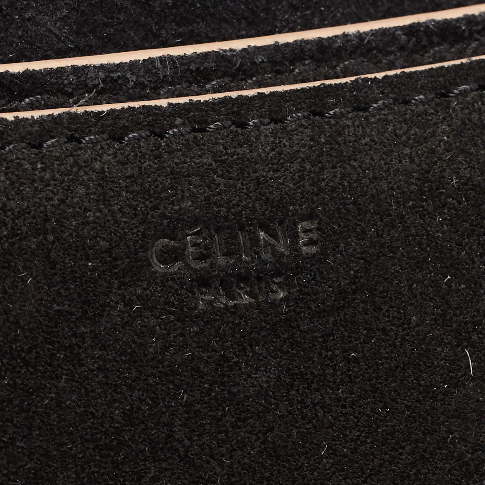 Celine Black Suede and Leather Diamond Clutch 4