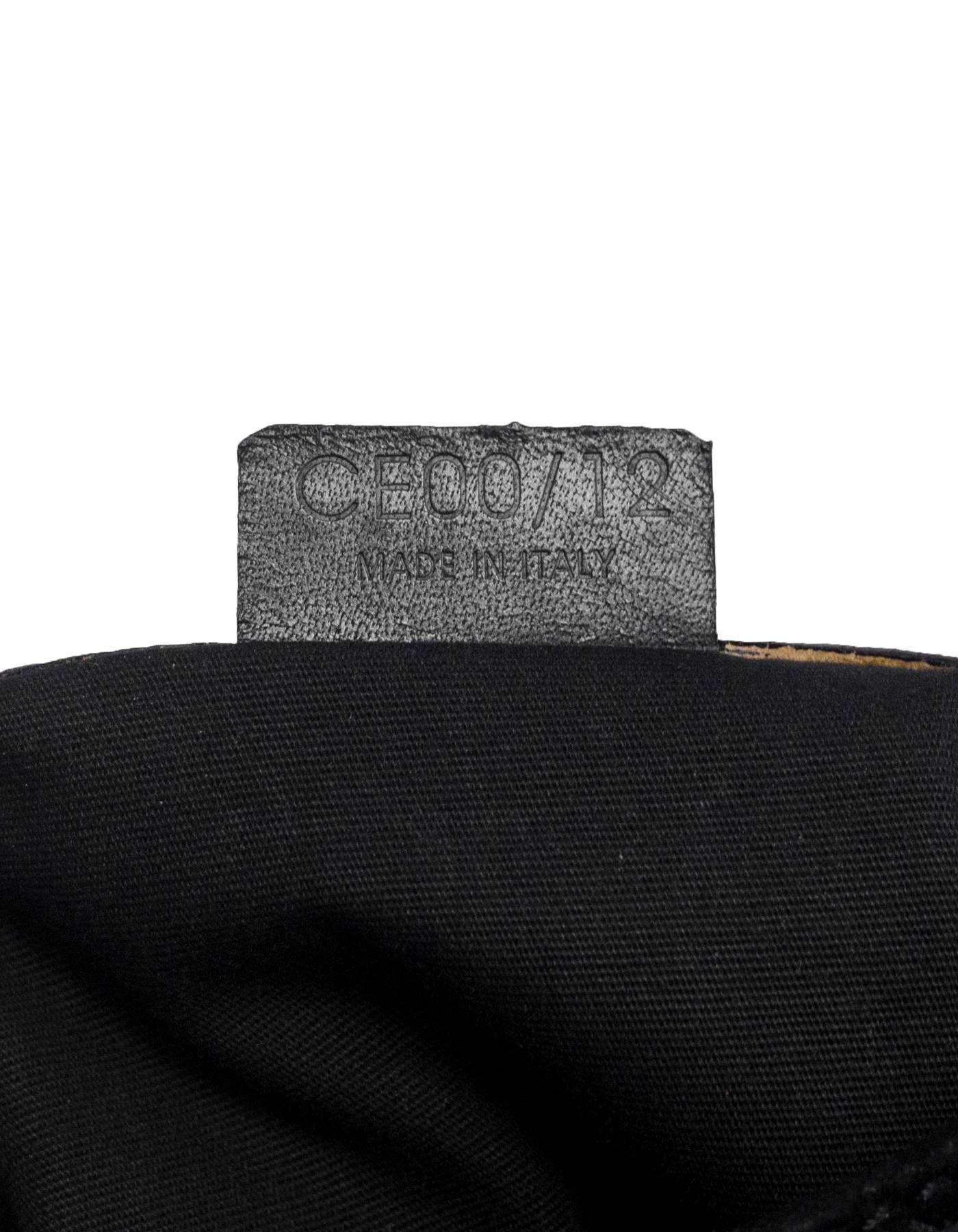  Celine Black Suede Embossed C Logo Shoulder Bag 1