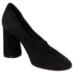 Céline Black Suede High Neck Pumps Size IT 37.5