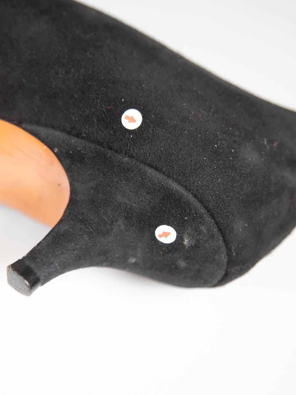 Céline Black Suede Kitten Heel Pumps Size IT 35.5 2