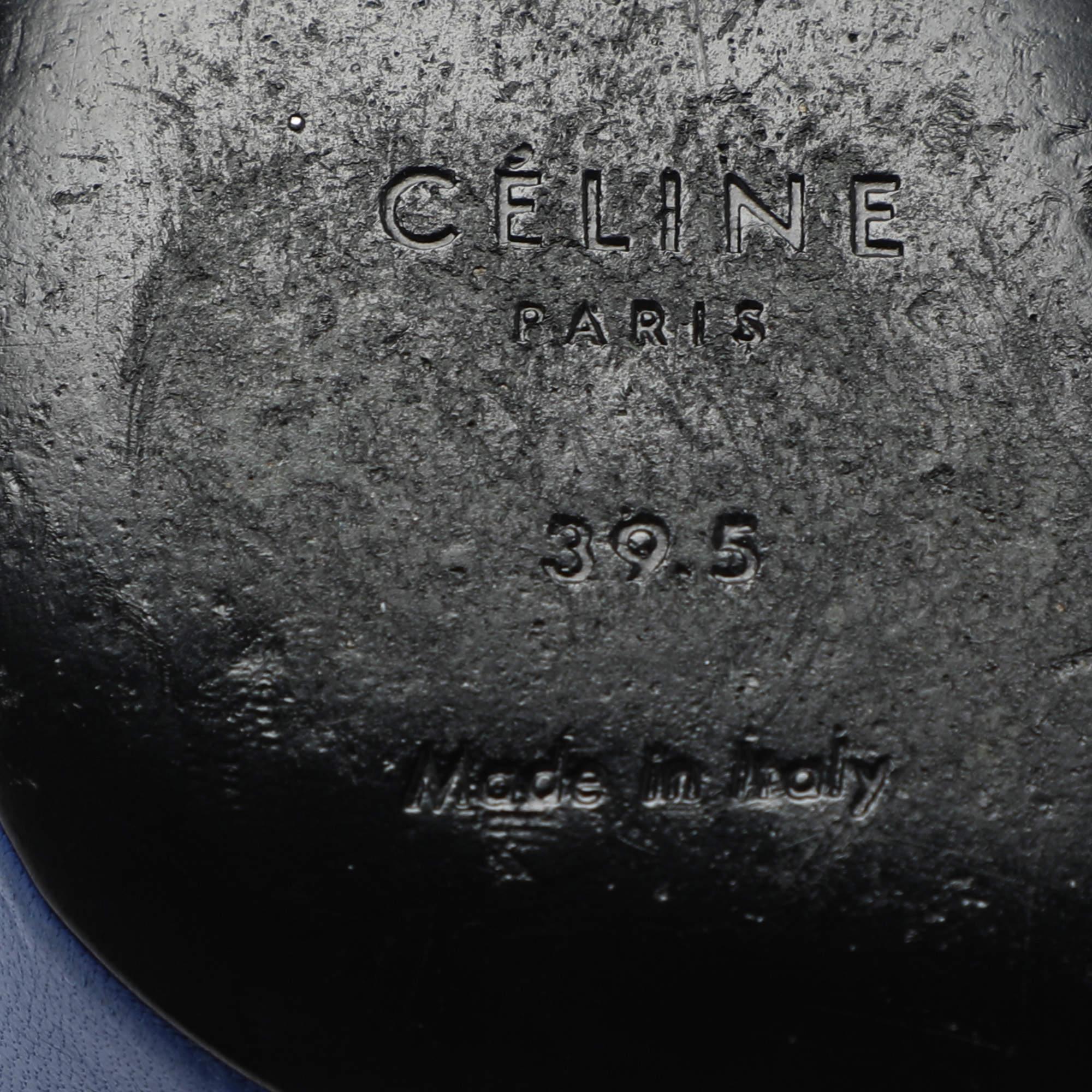 Sandales à plateforme en daim noir de Celine Taille 39.5 en vente 3