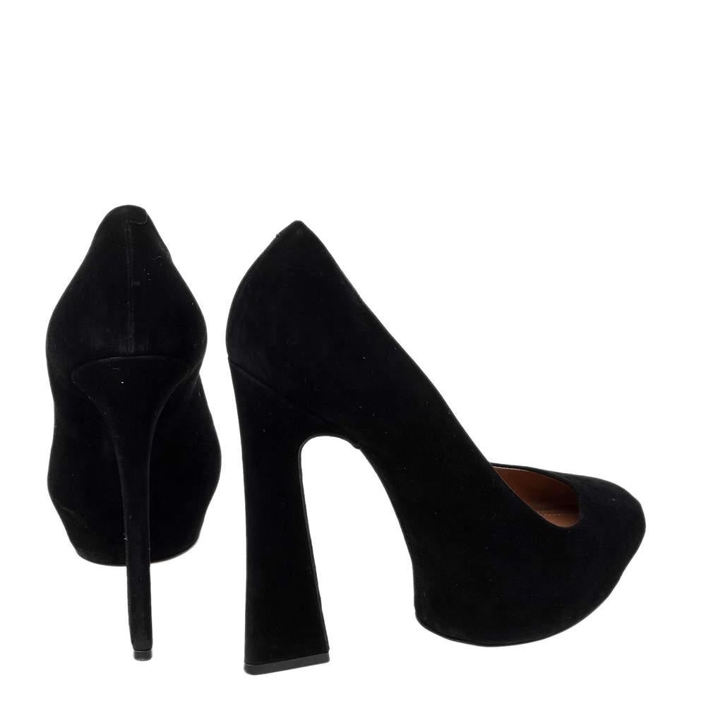 Celine Black Suede Platform Pumps Size 38 1