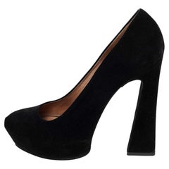 Celine Black Suede Platform Pumps Size 38