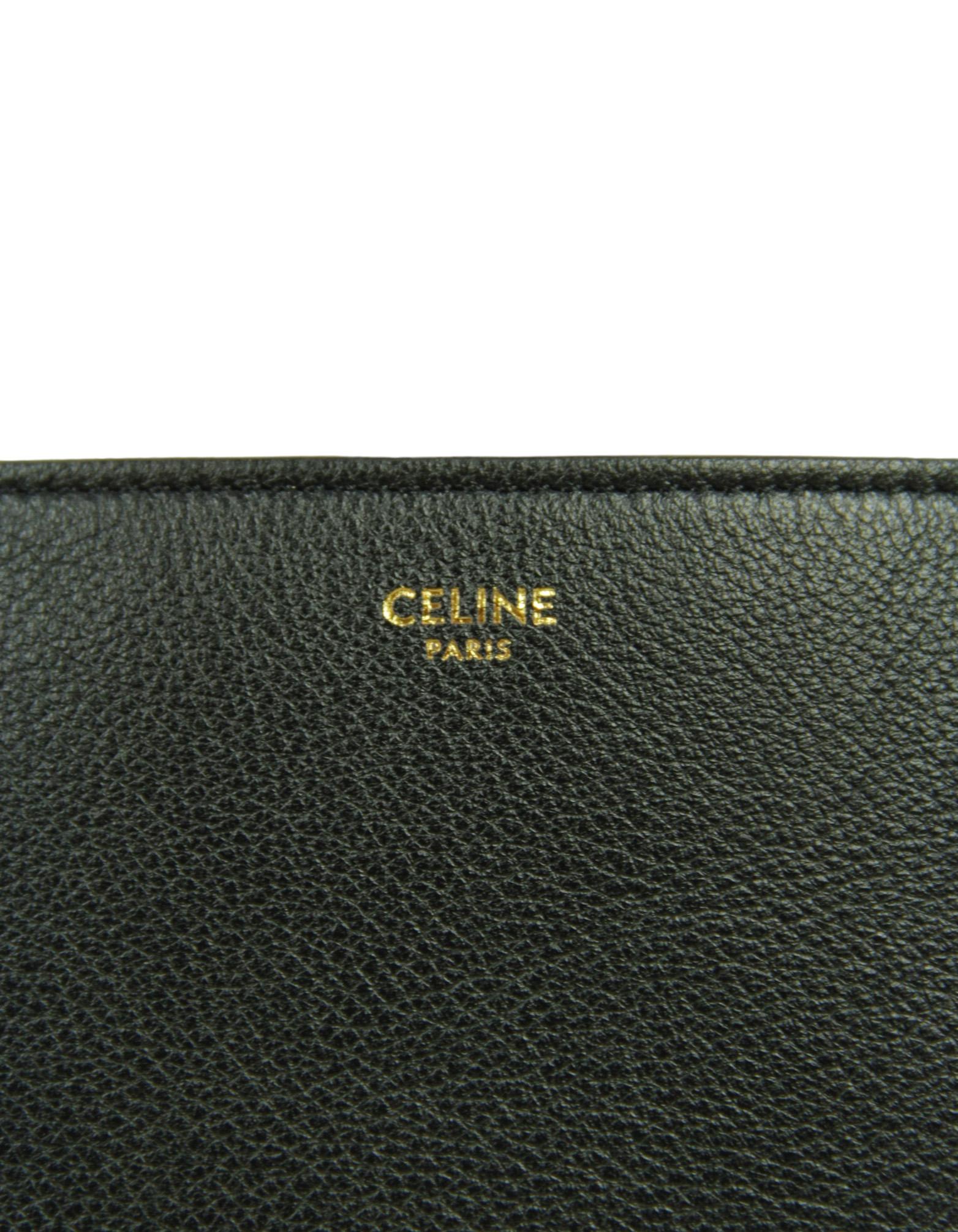 Celine Black Supple Calfskin Leather Medium Nino Bag w/ Strap In Excellent Condition In New York, NY