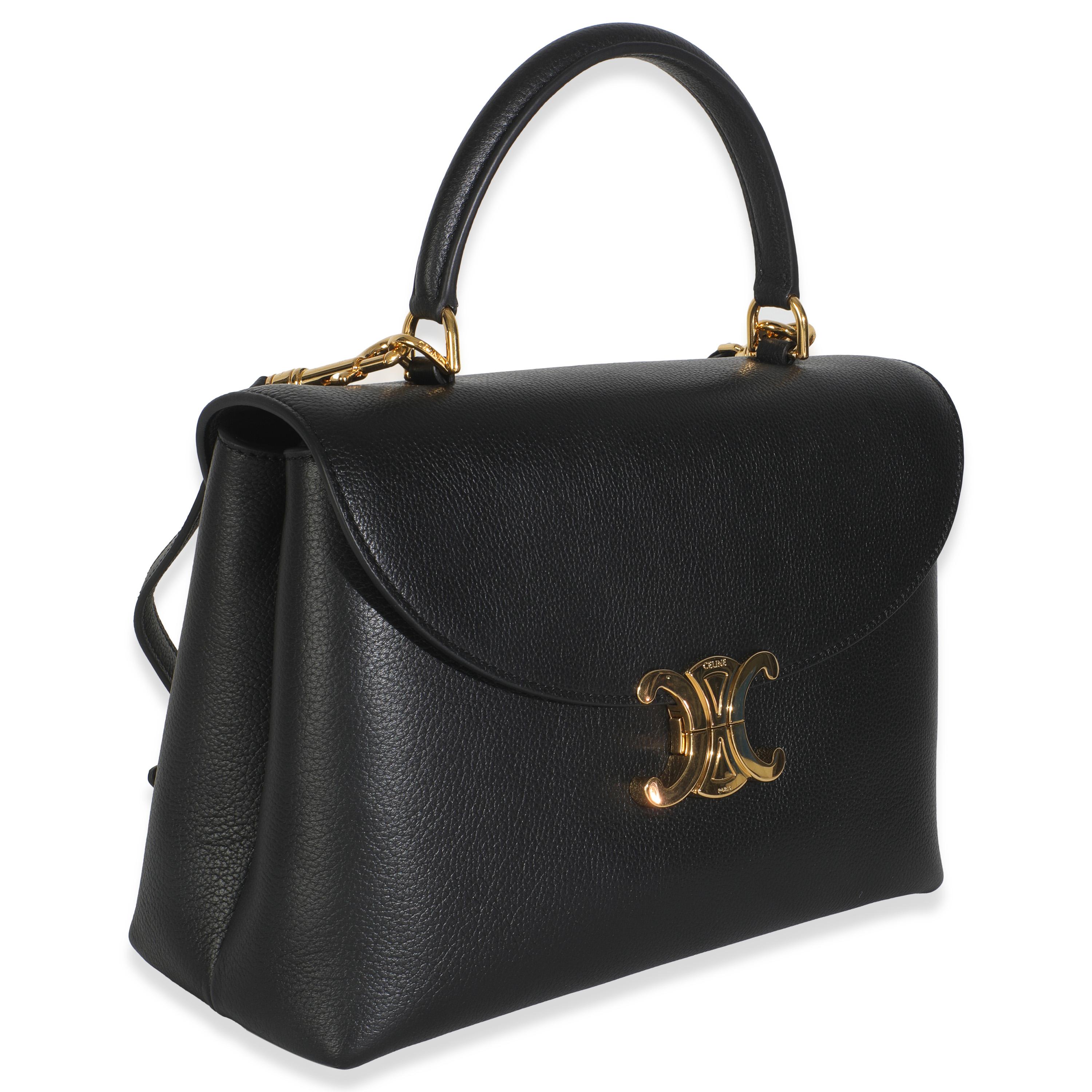 Noir Celine Black Supple Calfskin Medium Nino Bag en vente