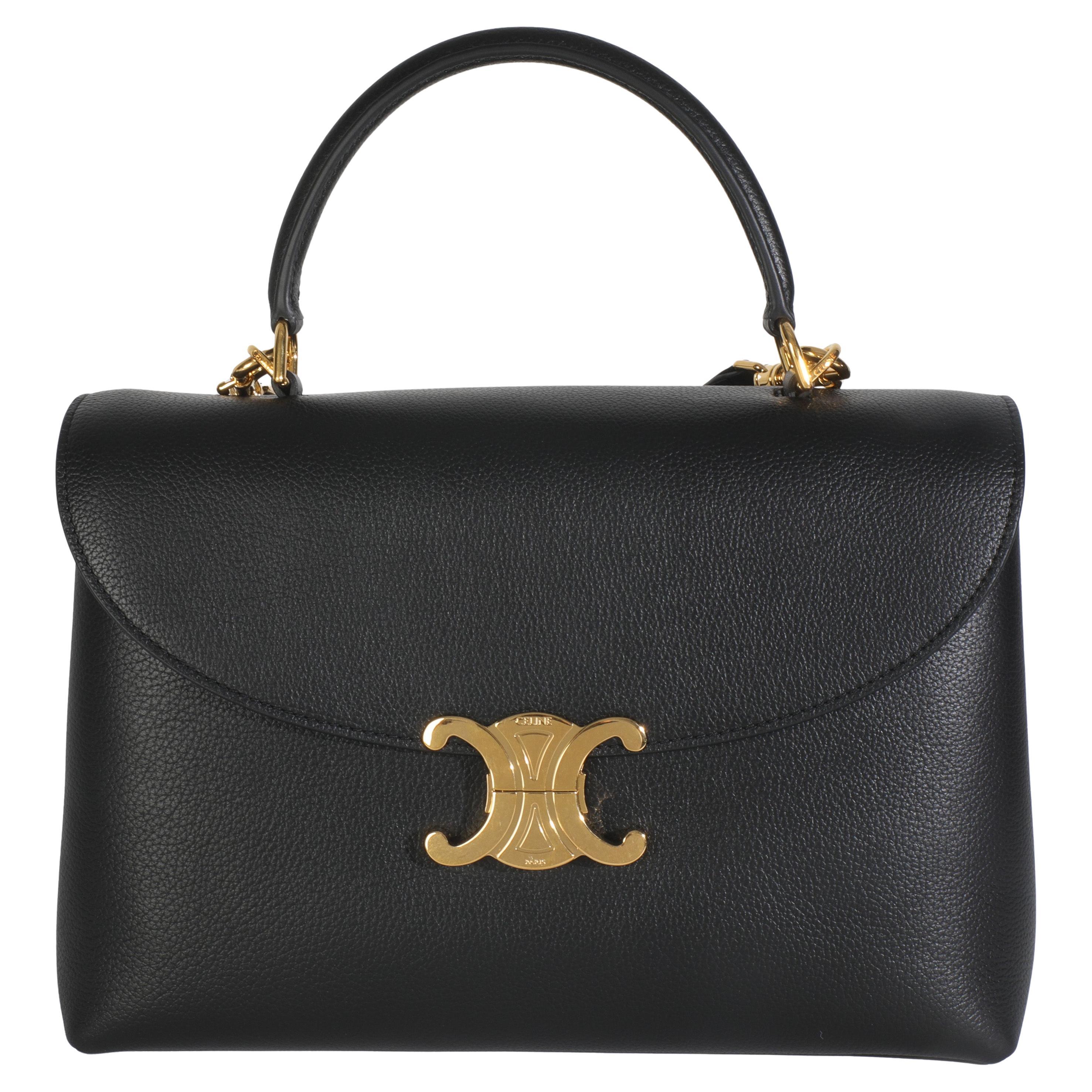 Celine Black Supple Calfskin Medium Nino Bag