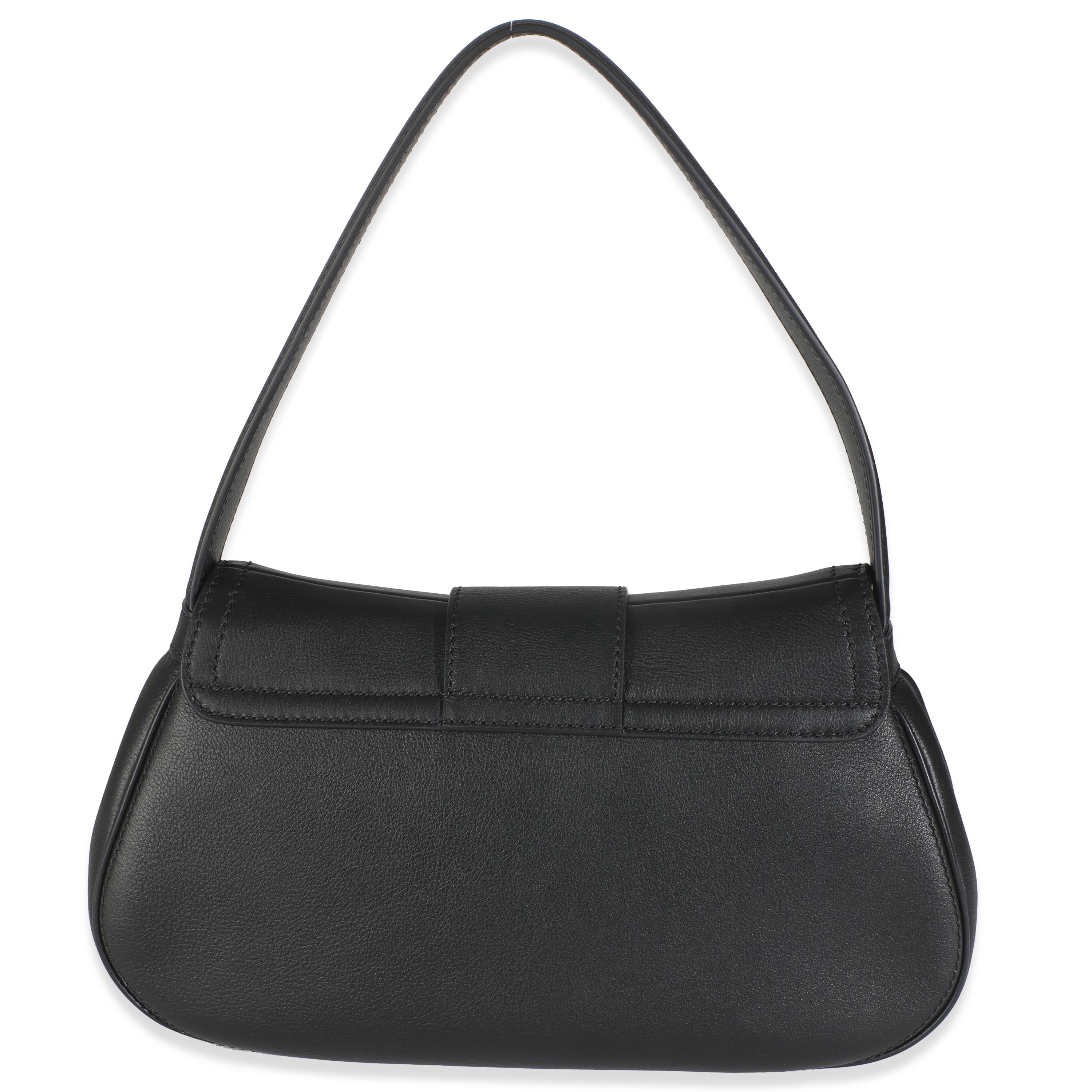 Celine Black Supple Calfskin Medium Polly Bag For Sale 4