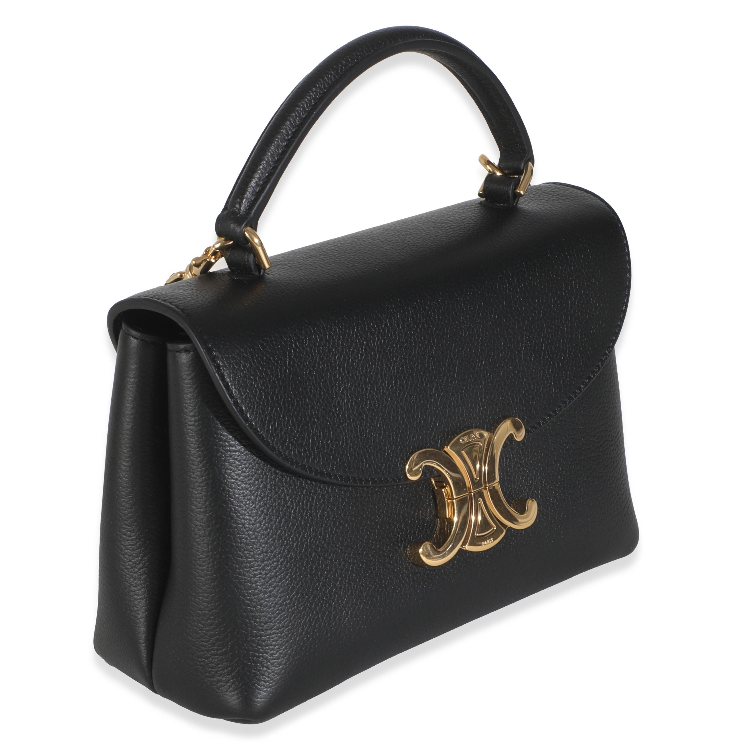 Celine Schwarzes geschmeidiges Kalbsleder Teen Nino Top Handle Bag im Zustand „Hervorragend“ im Angebot in New York, NY