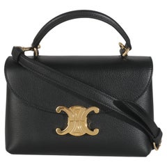Celine Schwarzes geschmeidiges Kalbsleder Teen Nino Top Handle Bag