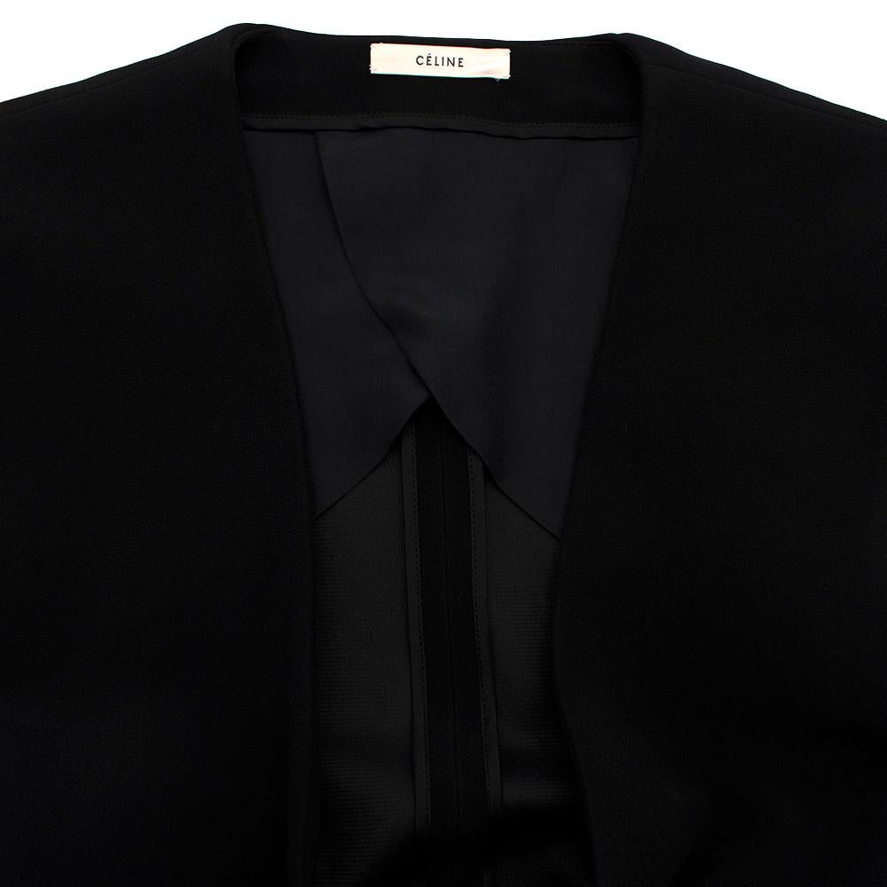 Women's or Men's Celine Black Tailored Peplum Belted Jacket - Size US 6