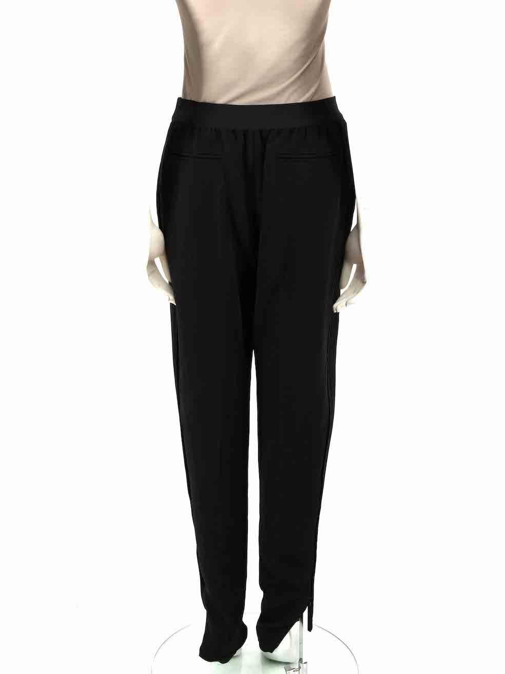 Céline Black Tapered Tape Trim Trousers Size M In Good Condition For Sale In London, GB