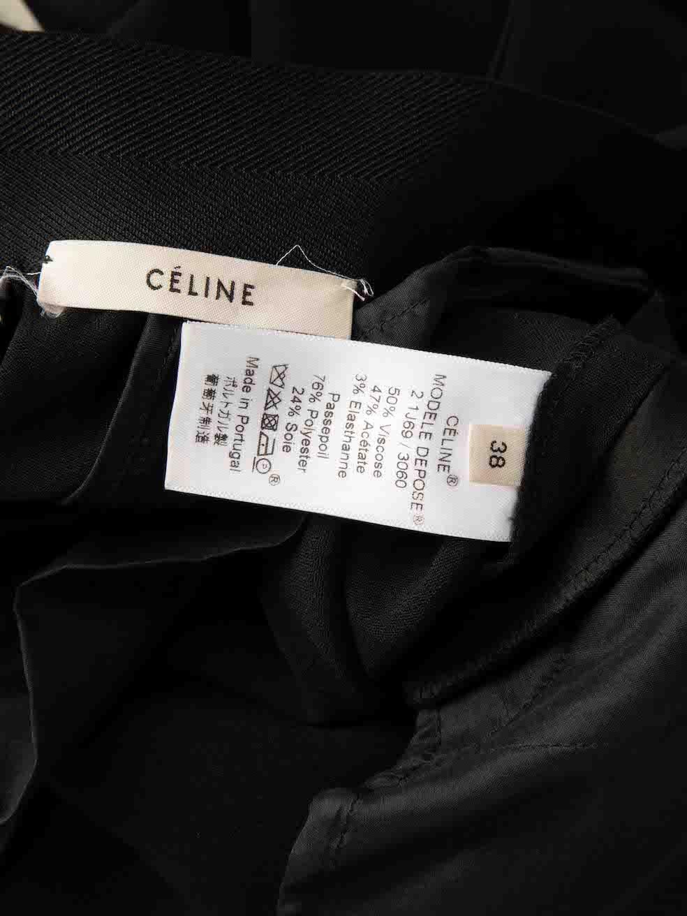 Céline Black Tapered Tape Trim Trousers Size M For Sale 1
